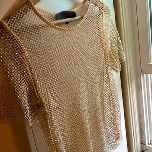 Sunday in Brooklyn Rhinestone Mesh Top